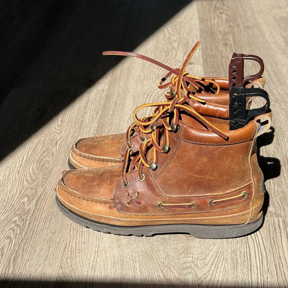 VTG Polo Country Ralph Lauren Women’s 6.5B Leather Moc Toe Ranger Hiking Boots - Picture 5 of 16